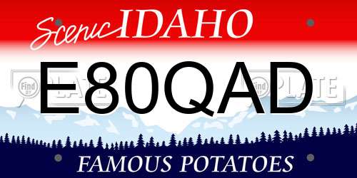 E80QAD Idaho License Plate