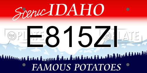 E815ZI Idaho License Plate