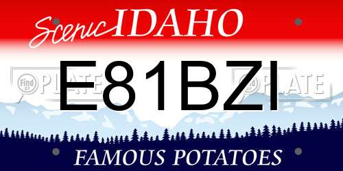 E81BZI Idaho License Plate