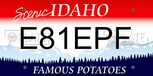 E81EPF Idaho License Plate
