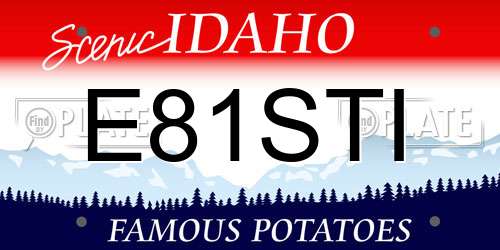 E81STI Idaho License Plate