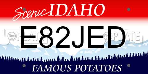 E82JED Idaho License Plate