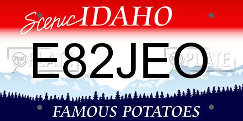E82JEO Idaho License Plate