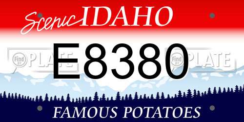 E8380 Idaho License Plate