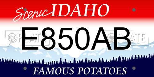 E850AB Idaho License Plate