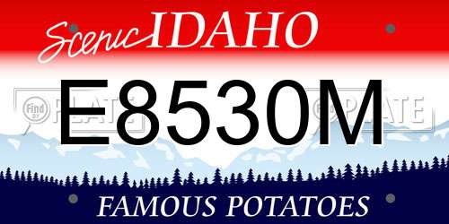 E8530M Idaho License Plate