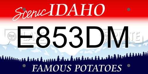 E853DM Idaho License Plate