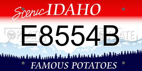 E8554B Idaho License Plate
