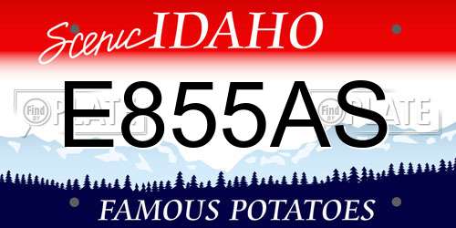 E855AS Idaho License Plate