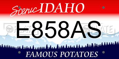 E858AS Idaho License Plate