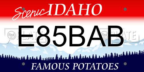 E85BAB Idaho License Plate