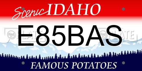 E85BAS Idaho License Plate