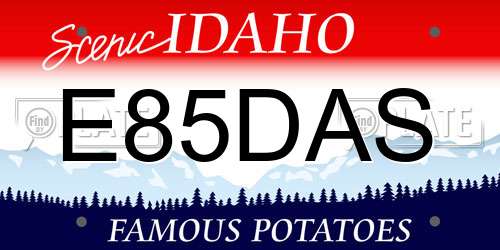 E85DAS Idaho License Plate