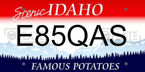 E85QAS Idaho License Plate