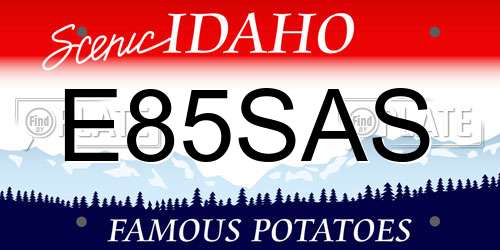 E85SAS Idaho License Plate