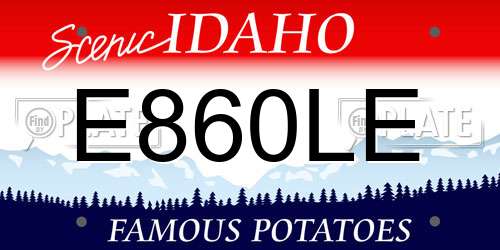 E860LE Idaho License Plate