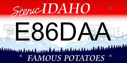 E86DAA Idaho License Plate