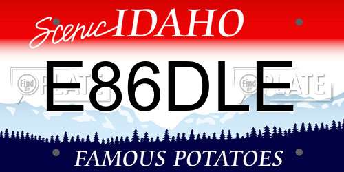 E86DLE Idaho License Plate