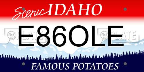E86OLE Idaho License Plate