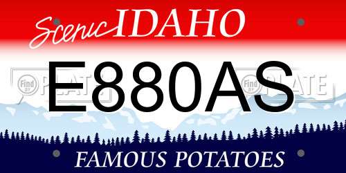 E880AS Idaho License Plate