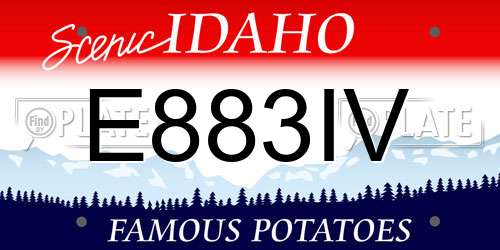 E883IV Idaho License Plate