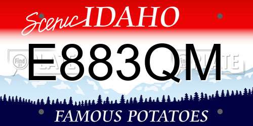 E883QM Idaho License Plate