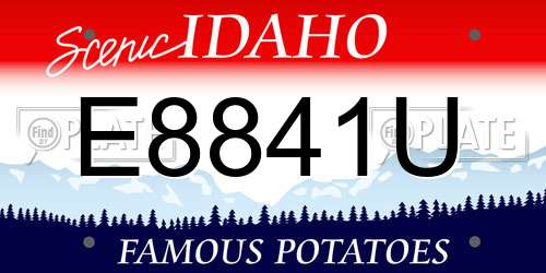 E8841U Idaho License Plate