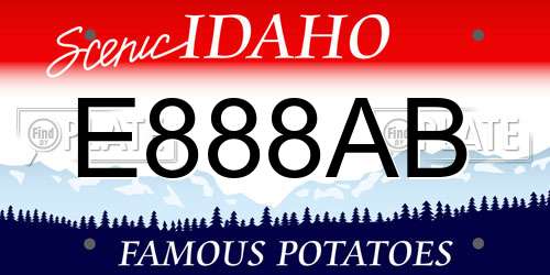 E888AB Idaho License Plate
