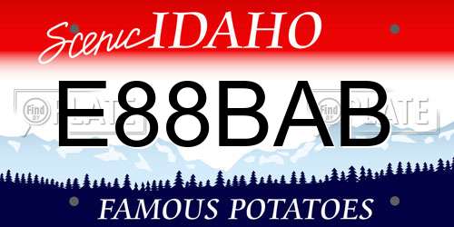 E88BAB Idaho License Plate