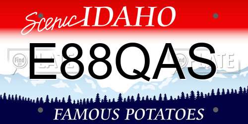 E88QAS Idaho License Plate