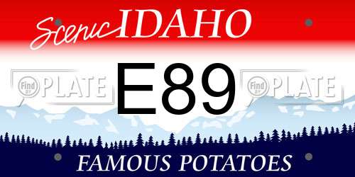 E89 Idaho License Plate