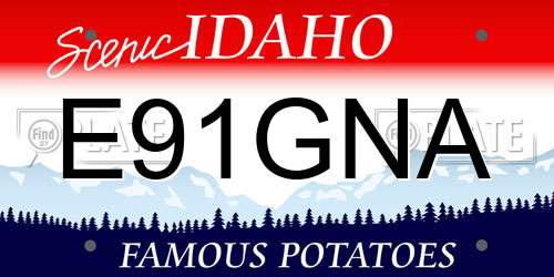 E91GNA Idaho License Plate