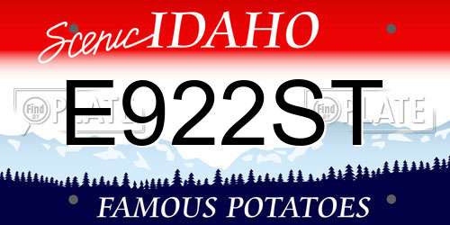 E922ST Idaho License Plate