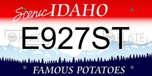 E927ST Idaho License Plate
