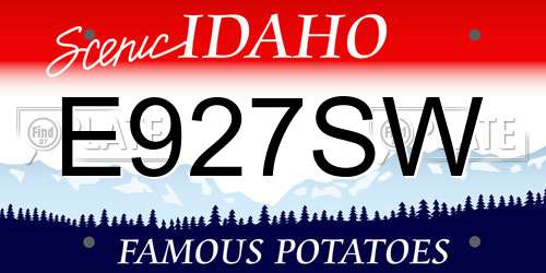 E927SW Idaho License Plate