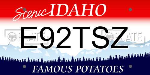 E92TSZ Idaho License Plate