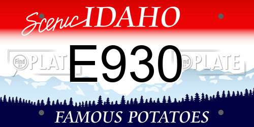 E930 Idaho License Plate