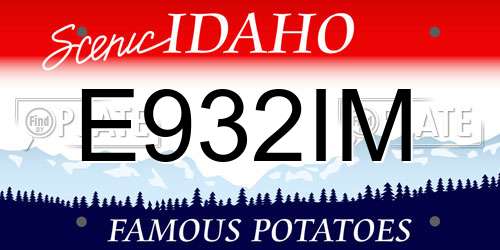 E932IM Idaho License Plate