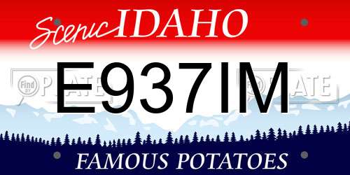 E937IM Idaho License Plate