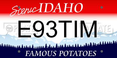 E93TIM Idaho License Plate