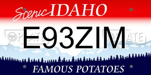 E93ZIM Idaho License Plate