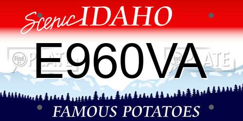 E960VA Idaho License Plate