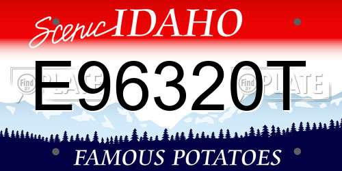 E96320T Idaho License Plate