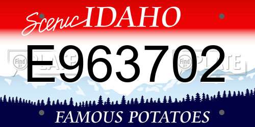 E963702 Idaho License Plate