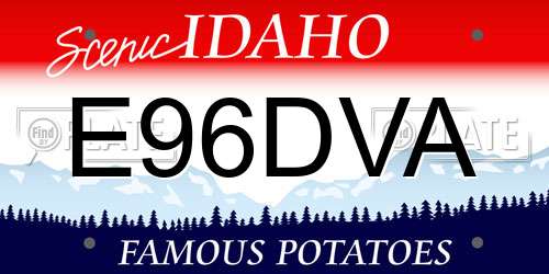 E96DVA Idaho License Plate
