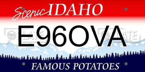 E96OVA Idaho License Plate