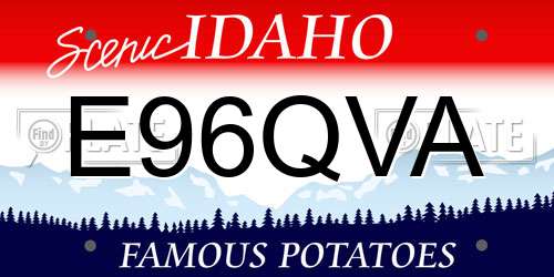 E96QVA Idaho License Plate