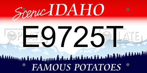 E9725T Idaho License Plate