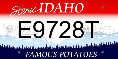 E9728T Idaho License Plate