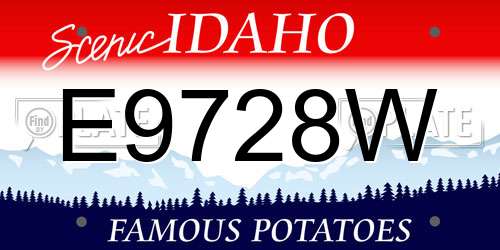 E9728W Idaho License Plate